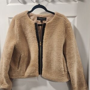 Marc New York Women's Tan Faux Fur Jacket Beautiful Size Large